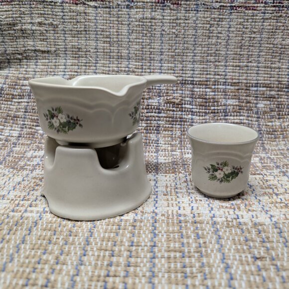 Vintage Pfaltzgraff Heirloom Christmas Potpourri/Butter Burner and Votive Cup - Picture 8 of 12